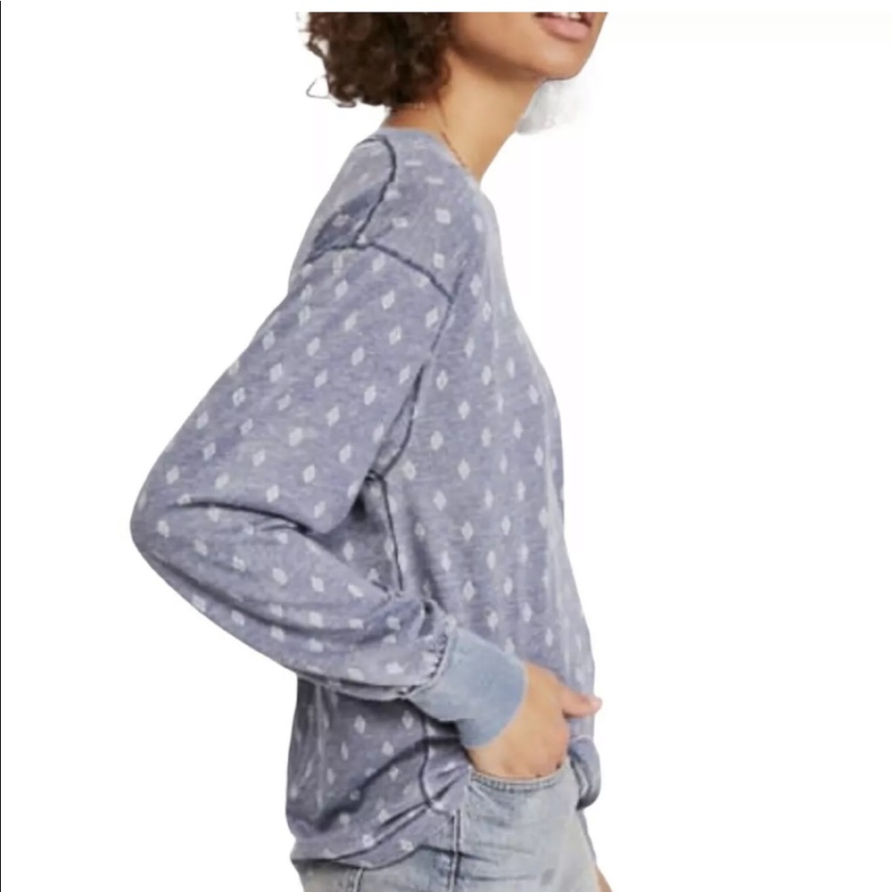 Free people indigo combo long sleeves scoo… - Picture 2 of 9